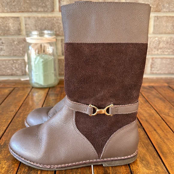 Janie and Jack Girls Size 12T Brown Riding Boots - Picture 4 of 13